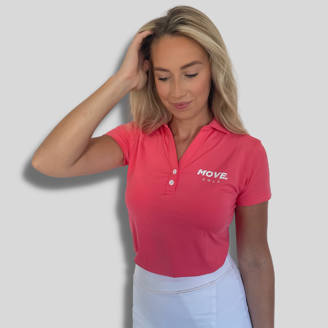 MOVE. Golf Ladies Polo Shirt Pink